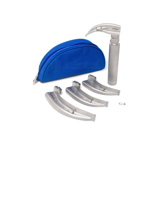 IS IndoSurgicals LED Laryngoscope Set with Adult Macintosh 1, 2, 3 and 4 Type Blade