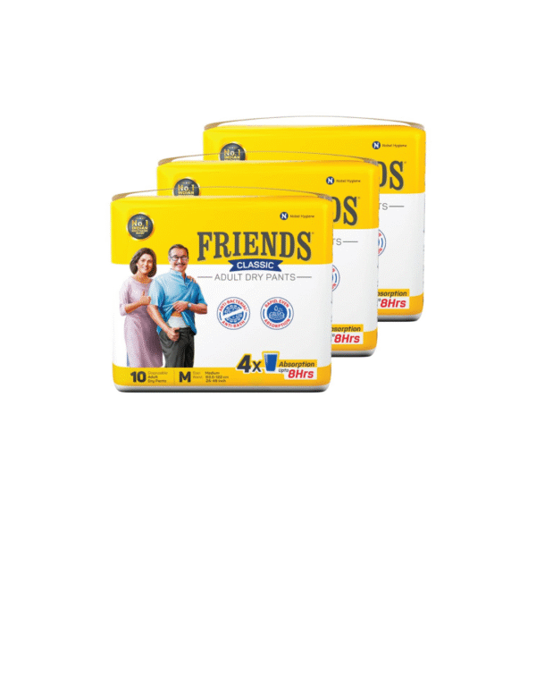 Friends Classic Adult Diapers Pants Style - 30 Count (Medium) with odour lock
