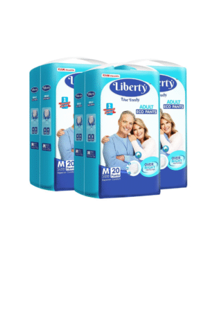 Liberty Eco Adult Diaper Pants, Medium (M) Size, 60 Count, Waist Size (61-115cm | 24-45 inches), Unisex