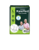 KareMed Comfort Adult Diapers, Large, Waist Size 101-139 Cm (40"-55"), 10 Count