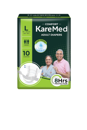 KareMed Comfort Adult Diapers, Large, Waist Size 101-139 Cm (40"-55"), 10 Count