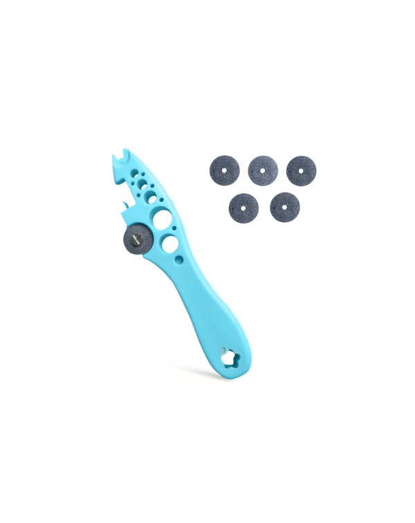 HASTHIP® Ampule Cutter with 5 Replaceable Grinding Wheels, Ampoule Cutter for Doctors, Glass Bottle Cutter, Ampule Breaker, Suitable for Home Daily or Medical Use, Cut The Ampoule (Blue)