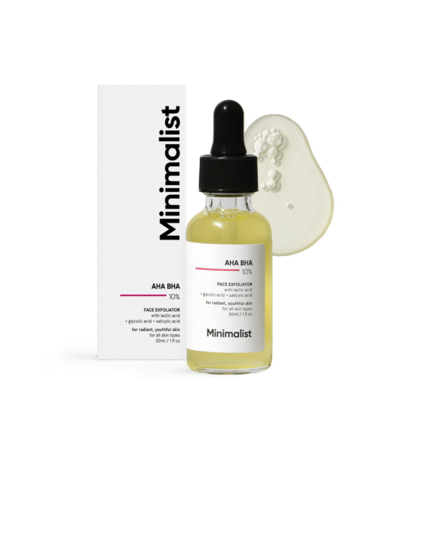 Minimalist 10% AHA BHA Exfoliating Serum For Beginners, AHAs (Lactic Acid & Glycolic Acid)