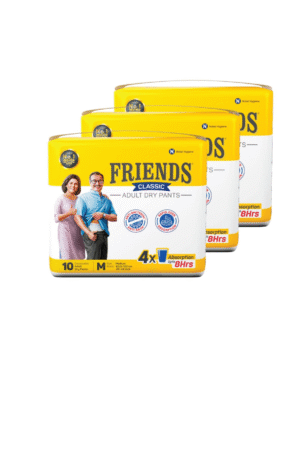 Friends Classic Adult Diapers Pants Style - 30 Count (Medium) with odour lock