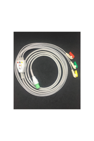 Biometric Cables 3 Lead ECG Cable Compatible With GE (Cardioserve 10 Pin)-Clip Type.