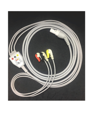 Biometric Cables 3 Lead ECG Cable Compatible with L&T(Lunar 7 Pin,12PIN)- Minimon,Micromon, S/L, Planet, Galaxy, Star plus, Star 50N,Stellar P,(7 PIN)-Micromon-N, Stellar, Lunar, Star-7Pin Clip Type.