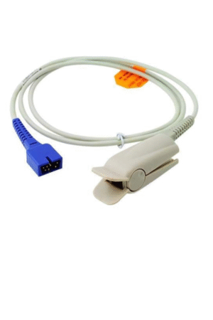 DMS Nellcor DS100A Oximax Compatible Clip Type Adult SpO2 Probe Sensor Cable (White, 1 m)