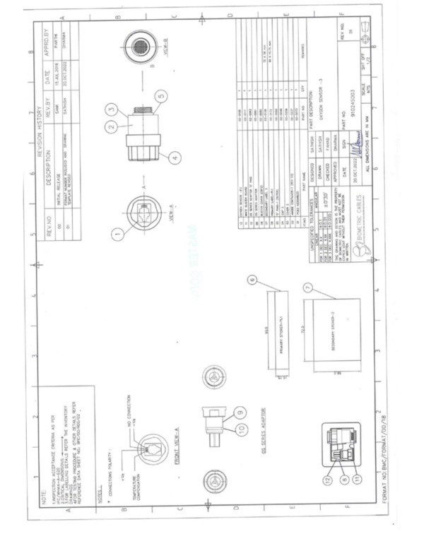 BPL(Penlon) Medical Oxygen Sensor(OS3) Compatible with Mindray Mox-3 - Image 3