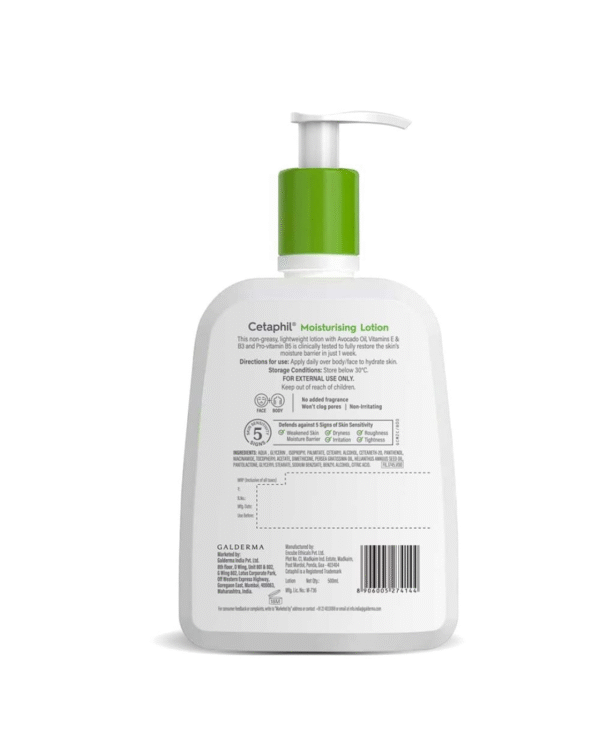 Cetaphil Moisturising Lotion for Face & Body, Normal to dry skin,500 ml - Image 2