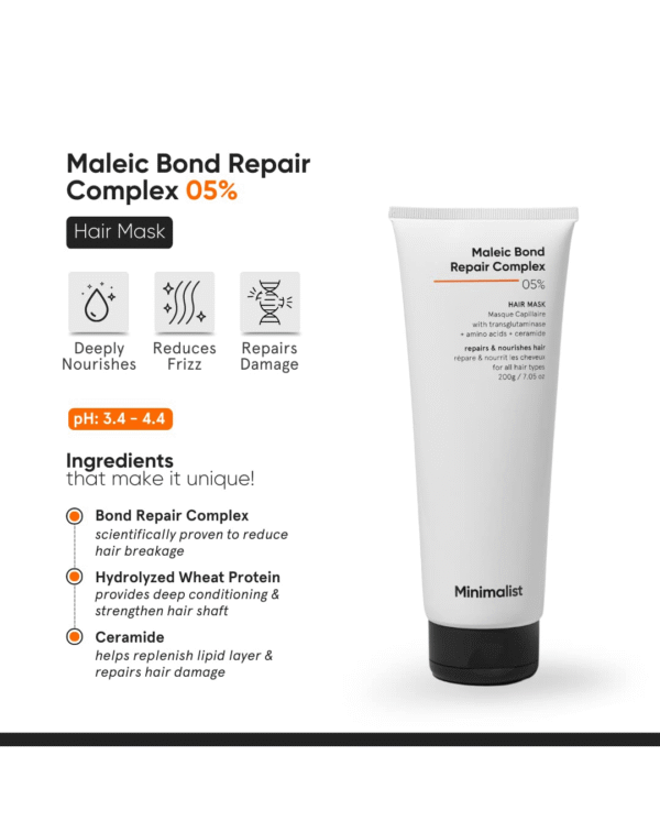 Minimalist Hair Mask For Frizzy Hair, Repairing Dry, Damaged & Dull Hair - Image 2