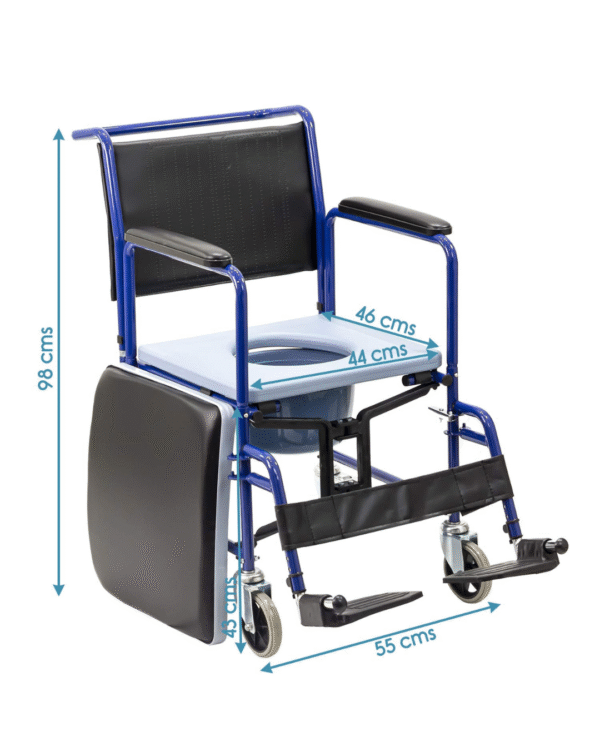 KosmoCare Prime Powder Coated Commode Wheelchair - Image 2
