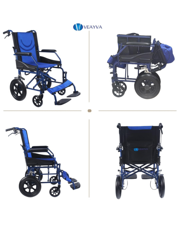 veayva Dzire Folding Wheelchair with Seat Belt super light weight and portable - Image 3