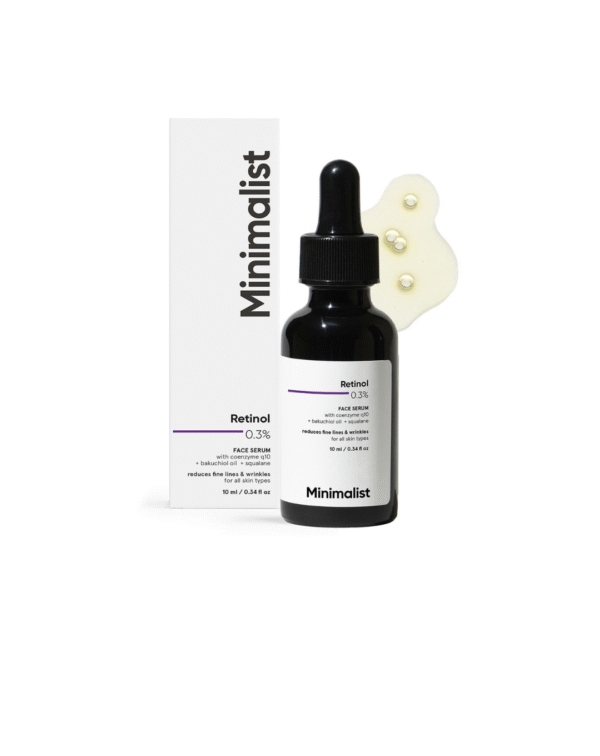 Minimalist Anti-Aging Night Serum with 0.3% Retinol & Q10|Fine Lines & Wrinkles Reduction Serum for Beginners