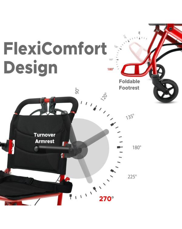 EcoGlide Premium Imported Lightweight Transporter Wheelchair - Image 2