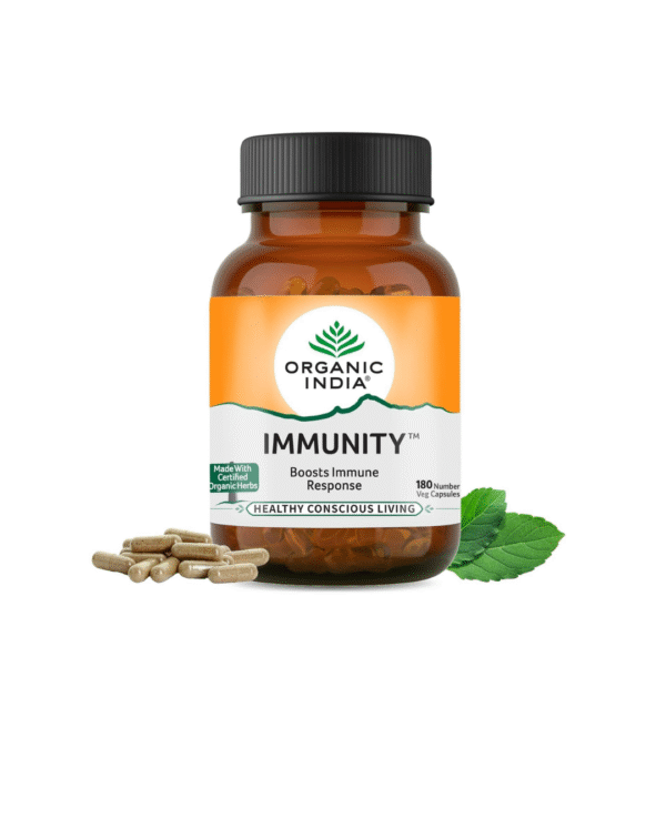 Organic India Immunity - 180 Veg Capsules, Helps Boost Immune Response