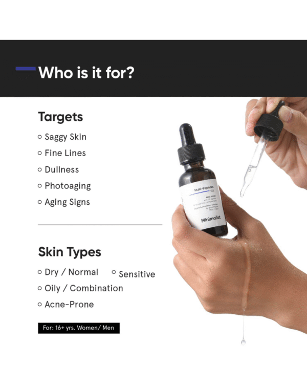 Minimalist Multi Peptide Night Face Serum for Ageless Younger Skin, 30 ml - Image 3