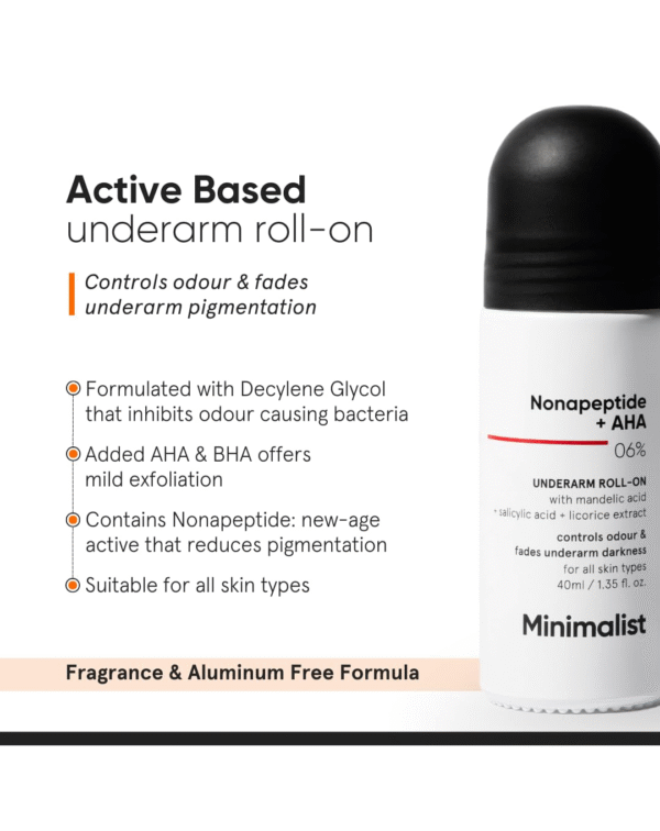 Minimalist Underarm Roll On Deodorant with Nonapeptide + AHA BHA 06% - Image 2