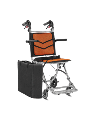 Styler Plus Premium Imported Ultra Lightweight Transporter Wheelchair With Bag and - Crest Series-Orange