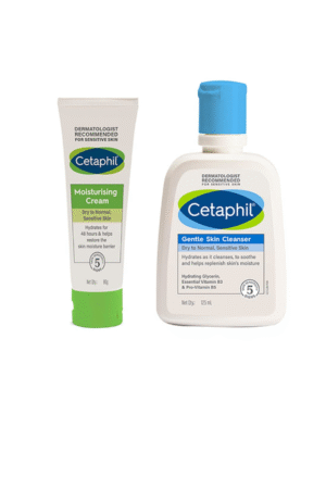 Cetaphil Moisturising Cream 80g and Gentle Skin Cleanser 125 ml Combo