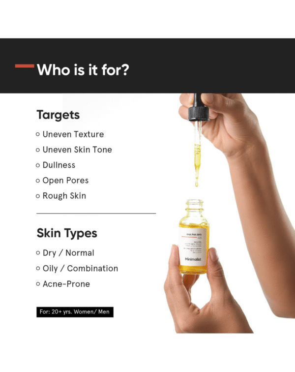 Minimalist 25% AHA + 2% BHA + 5% PHA Peeling Serum Solution for Glowing Skin, Smooth Texture & Pore Cleansing - Image 2
