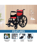Everactiv Everyday Economy Foldable Wheelchair with Safety Seat belt & Extra Soft Cushions