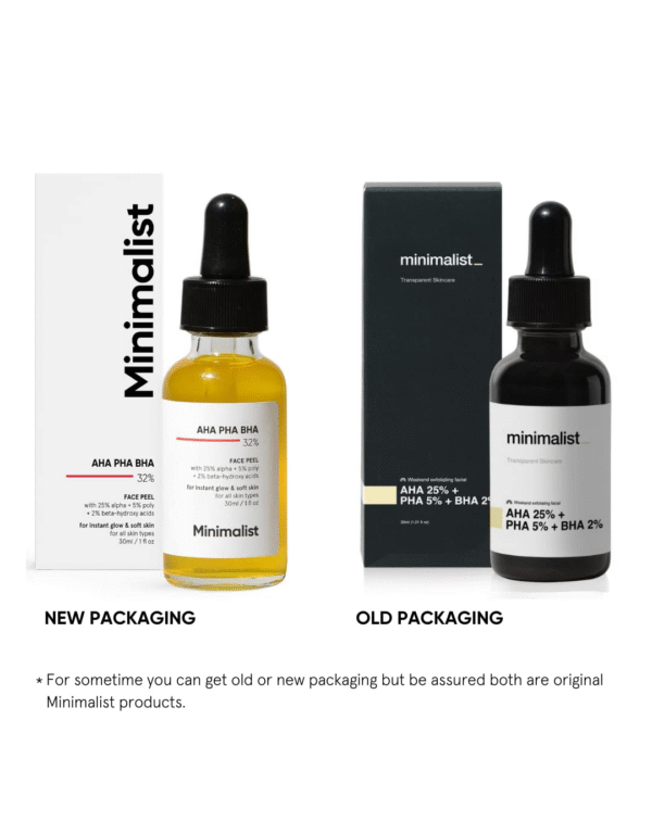 Minimalist 25% AHA + 2% BHA + 5% PHA Peeling Serum Solution for Glowing Skin, Smooth Texture & Pore Cleansing - Image 4