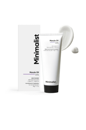 Minimalist Marula Oil 5% Face Moisturizer For Dry Skin With Hyaluronic Acid For Deep Nourishment & Hydration, For Men & Women