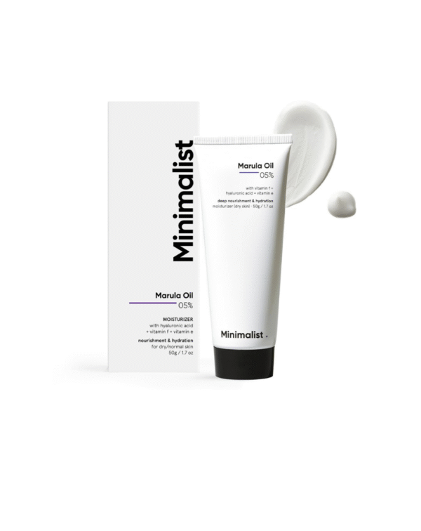 Minimalist Marula Oil 5% Face Moisturizer For Dry Skin With Hyaluronic Acid For Deep Nourishment & Hydration, For Men & Women