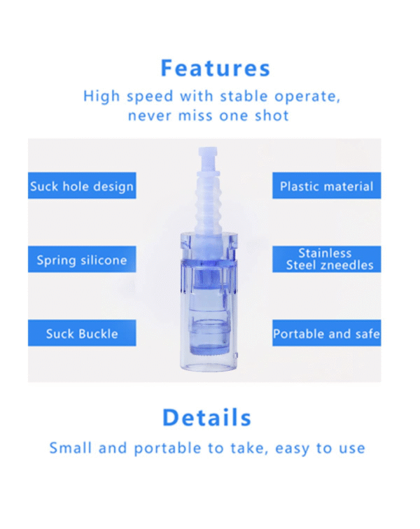 KKostech Derma Pen Replacement Needles Cartridges – Ultima A1 & A6 Nano Round/3D/5D Microneedling Tips – Compatible with MYM Derma Pen for Facial Skin Care - Image 4