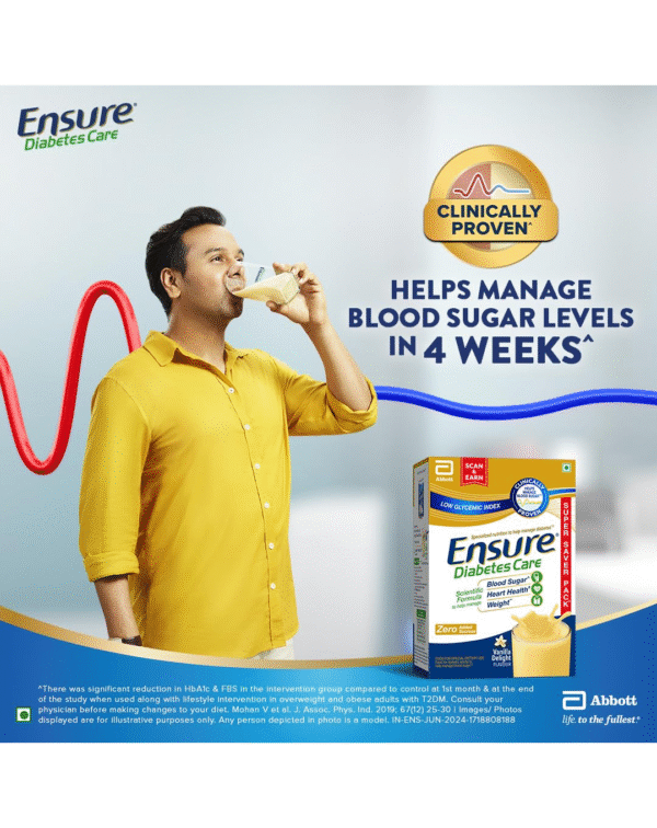 Ensure Diabetes Care Vanilla 950g Powder with High Fiber, Protein & 36 Nutrients - Image 3