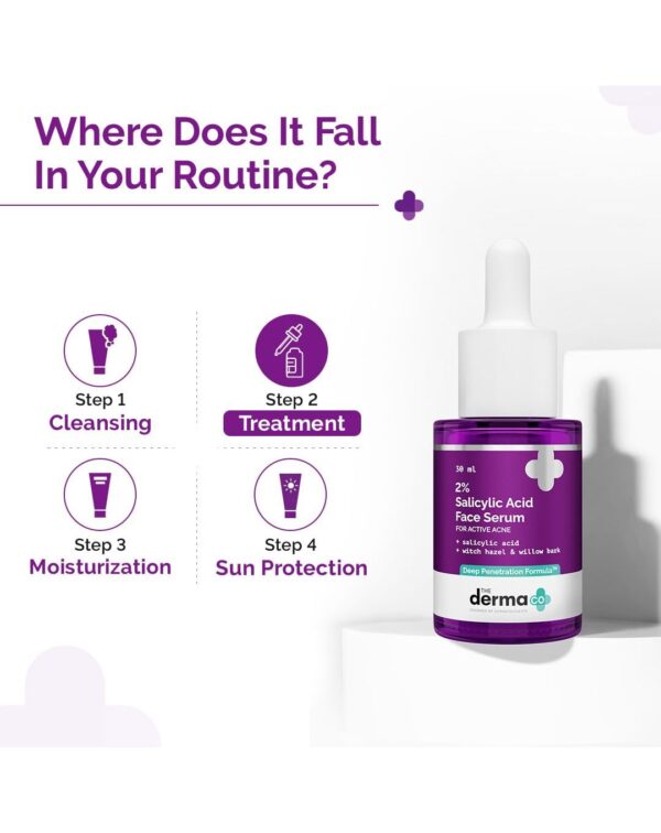 The Derma Co 2% Salicylic Acid Face Serum | Reduces acne & blackheads - Image 3