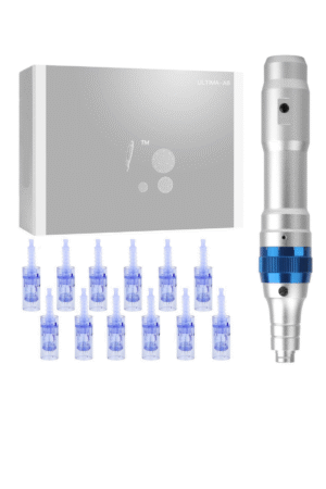 Dr. Pen Ultima A6 Electric Wireless Professional Skin Care Instrument Kit Including 12 Cartridges - Six 12 Pin, Six 36 Pin, Silver