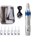 Dr. Pen Ultima A6 Electric Wireless Professional Skin Care Instrument Kit Including 12 Cartridges - Six 12 Pin, Six 36 Pin, Silver