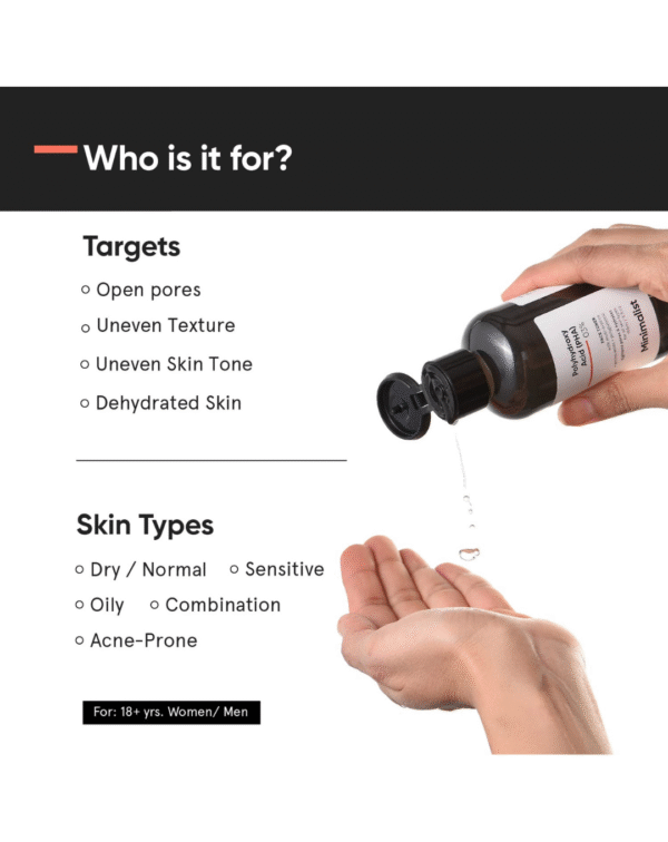 Minimalist Anti Acne PHA 3% Face Toner for Oily Skin | Pore Tightening & Mild Exfoliation For All Skin - Image 2