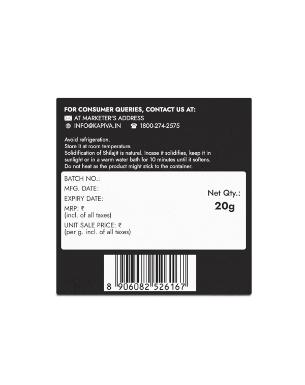 Kapiva Shilajit/Shilajeet Gold Resin - 20g | 500mg/Serving | 40 Servings - Image 3