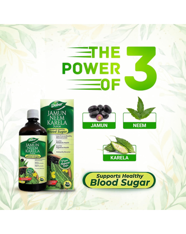 Dabur Jamun Neem Karela Juice - 1L | Helps Control Blood Sugar Level & Reduces Bad Cholesterol - Image 2