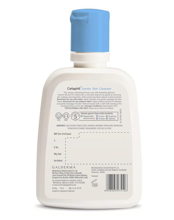 Cetaphil Moisturising Cream 80g and Gentle Skin Cleanser 125 ml Combo - Image 4