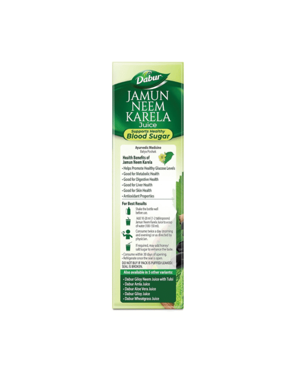Dabur Jamun Neem Karela Juice - 1L | Helps Control Blood Sugar Level & Reduces Bad Cholesterol - Image 4