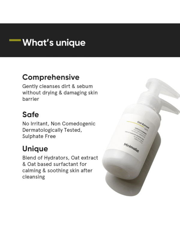 Minimalist Gentle Face Wash With 6% Oat Extract & Hyaluronic Acid For Sensitive Skin (Dry to Normal) - Image 3