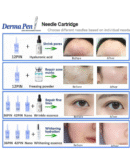 Dermapen Dr.Pen Ultima A6 Microneedle Pen Electric Derma Roller Pen with 12PIN 36PIN Nano Round Cartridges Needles Wrinkle Stretch Marks Scar Hair Loss Treat 0.25-2.5mm Adjustable