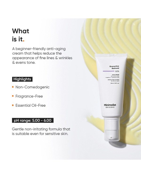 Minimalist 2% Retinoid Anti Ageing Night Cream for Wrinkles & Fine Lines | With Retinol Derivative For Sensitive Skin - Image 2