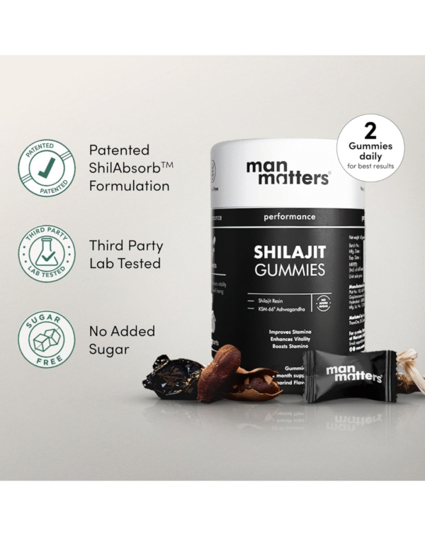 Man Matters Pure Himalayan Shilajit/Shilajeet Gummies with 75% Fulvic Acid & KSM 66 Ashwagandha - Image 3