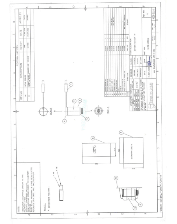 Draeger Medical Oxygen Sensor(OS4) Compatible with Draeger Babylog 8000, Evita 2/ Evita 2 Dura/ Evita 4/ Evita Series/ Fabius & Fabius GS. - Image 3