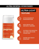 Alpha Mortal Sunscreen Gel SPF 50 PA+++ | Non-Greasy, No White Cast | Blue Light, UVA & UVB Protection
