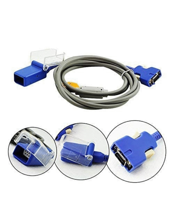 MULTIWAVES Nellcor Doc 10 Compatible Spo2 Sensor Extension Cable, 3 Meter, Grey - Image 2