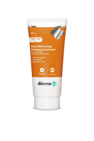 The Derma Co . Pore Minimizing Priming All Skin Type Sunscreen With Spf 50 & Pa+++ For Open Pores & Uva/Uvb Protection - 80 G