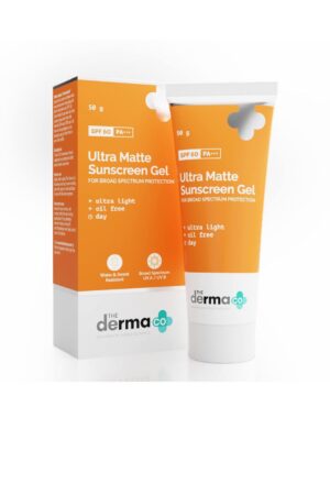 The Derma Co Ultra Matte Sunscreen Gel with SPF 60|Prevents Sun Damage|For all skin type, 50 g