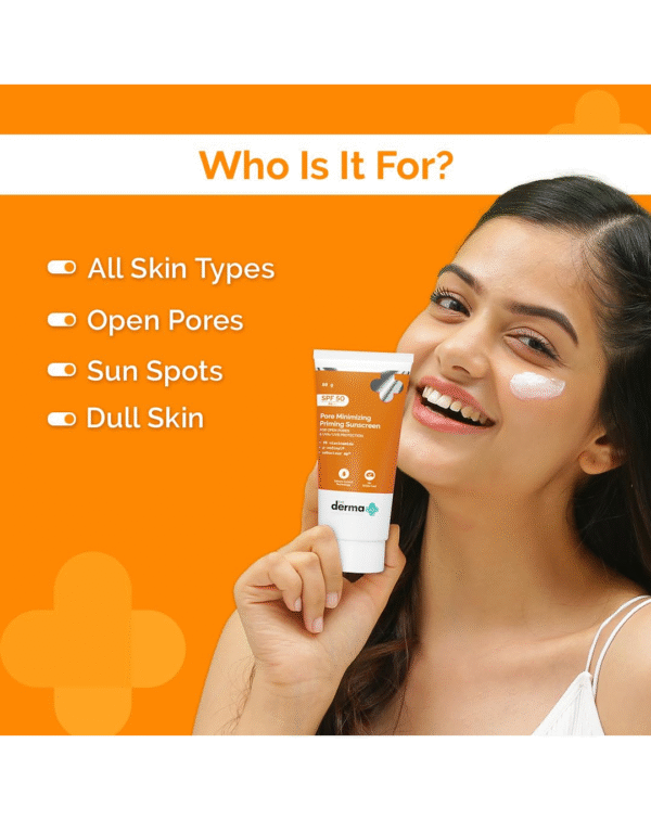 The Derma Co . Pore Minimizing Priming All Skin Type Sunscreen With Spf 50 & Pa+++ For Open Pores & Uva/Uvb Protection - 80 G - Image 2