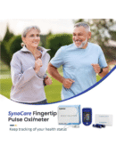 SYNOCARE Pulse Oximeter Fingertip A310, Blood Oxygen Saturation Monitor Fingertip, Blood Oxygen Meter Finger Oximeter Finger with Pulse, with 4 Color TFT Screen - Blue [Battery Included]
