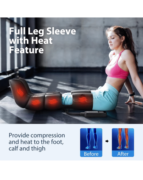CINCOM Full Leg Massager with Heat and Compression, Air Compression Boots for Leg Calf & Foot Recovery - Image 2
